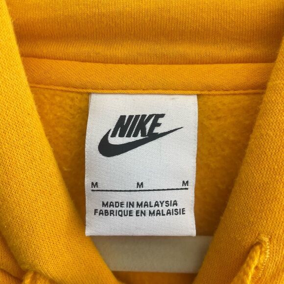 Nike Gold Yellow Hooded Sweatshirt Hoodie Men’s Size Medium Kangaroo Pocket - Picture 2 of 4
